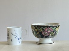 画像24: カフェオレボウル クレイユエモントロー 大きめのボウル お花、狩人と犬 口径16cm〖202503-13〗 (24)