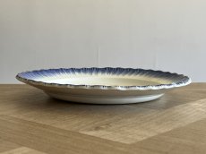 画像14:  クリームウェア ブルー フェザリム プレート[202506−58] (14)