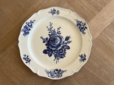 画像1: HBCM モントロー ブルーローズのブーケ 花リム メインプレート 24cm #1 [202506−61] (1)