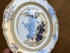 画像5: HBCM モントロー ブルーローズのブーケ 花リム メインプレート 24cm #1 [202506−61] (5)