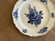 画像21: HBCM モントロー ブルーローズのブーケ 花リム メインプレート 24cm #2  [202506−62] (21)