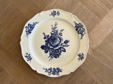 画像1: HBCM モントロー ブルーローズのブーケ 花リム メインプレート 24cm #3  [202506−63] (1)