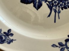 画像12: HBCM モントロー ブルーローズのブーケ 花リム メインプレート 24cm #4  [202506−64] (12)