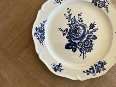 画像21: HBCM モントロー ブルーローズのブーケ 花リム メインプレート 24cm #4  [202506−64] (21)