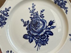 画像4: HBCM モントロー ブルーローズのブーケ 花リム メインプレート 24cm #5  [202506−65] (4)