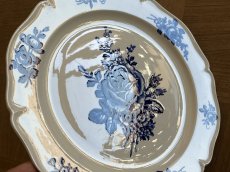 画像5: HBCM モントロー ブルーローズのブーケ 花リム メインプレート 24cm #5  [202506−65] (5)