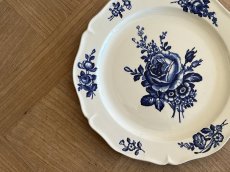 画像23: HBCM モントロー ブルーローズのブーケ 花リム メインプレート 24cm #5  [202506−65] (23)