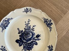 画像2: HBCM モントロー ブルーローズのブーケ 花リム メインプレート 24cm #6 [202506−66] (2)