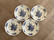 画像26: HBCM モントロー ブルーローズのブーケ 花リム デザート皿  22cm #1 [202506−67] (26)
