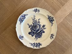画像1: HBCM モントロー ブルーローズのブーケ 花リム デザート皿  22cm #1 [202506−67] (1)
