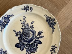 画像2: HBCM モントロー ブルーローズのブーケ 花リム デザート皿  22cm #1 [202506−67] (2)
