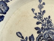 画像7: HBCM モントロー ブルーローズのブーケ 花リム デザート皿  22cm #1 [202506−67] (7)