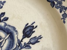 画像8: HBCM モントロー ブルーローズのブーケ 花リム デザート皿  22cm #1 [202506−67] (8)