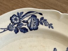 画像11: HBCM モントロー ブルーローズのブーケ 花リム デザート皿  22cm #1 [202506−67] (11)