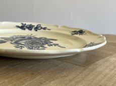 画像19: HBCM モントロー ブルーローズのブーケ 花リム デザート皿  22cm #1 [202506−67] (19)