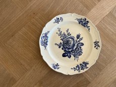 画像25: HBCM モントロー ブルーローズのブーケ 花リム デザート皿  22cm #1 [202506−67] (25)