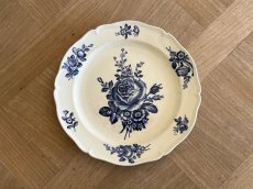 画像1: HBCM モントロー ブルーローズのブーケ 花リム デザート皿  22cm #2 [202506−68] (1)