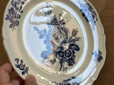 画像5: HBCM モントロー ブルーローズのブーケ 花リム デザート皿  22cm #2 [202506−68] (5)