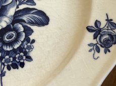 画像7: HBCM モントロー ブルーローズのブーケ 花リム デザート皿  22cm #2 [202506−68] (7)