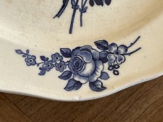 画像14: HBCM モントロー ブルーローズのブーケ 花リム デザート皿  22cm #2 [202506−68] (14)