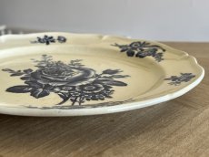 画像16: HBCM モントロー ブルーローズのブーケ 花リム デザート皿  22cm #2 [202506−68] (16)