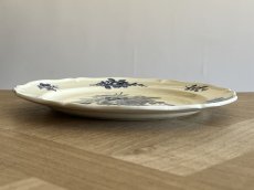 画像17: HBCM モントロー ブルーローズのブーケ 花リム デザート皿  22cm #2 [202506−68] (17)