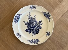 画像1: HBCM モントロー ブルーローズのブーケ 花リム デザート皿 22cm #4 [202506−70] (1)