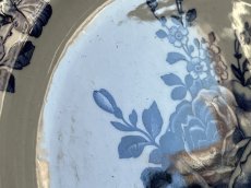 画像6: HBCM モントロー ブルーローズのブーケ 花リム デザート皿 22cm #4 [202506−70] (6)