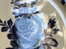画像7: HBCM モントロー ブルーローズのブーケ 花リム デザート皿 22cm #4 [202506−70] (7)