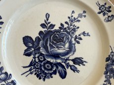 画像11: HBCM モントロー ブルーローズのブーケ 花リム デザート皿 22cm #4 [202506−70] (11)