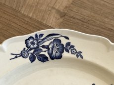 画像12: HBCM モントロー ブルーローズのブーケ 花リム デザート皿 22cm #4 [202506−70] (12)