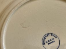 画像19: HBCM モントロー ブルーローズのブーケ 花リム デザート皿 22cm #4 [202506−70] (19)