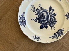 画像22: HBCM モントロー ブルーローズのブーケ 花リム デザート皿 22cm #4 [202506−70] (22)