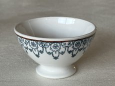画像4: カフェオレボウル クレイユエモントロー プチボル グリーン お花のスワッグ柄 Aランク〖202503-36〗 (4)