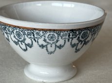 画像7: カフェオレボウル クレイユエモントロー プチボル グリーン お花のスワッグ柄 Aランク〖202503-36〗 (7)
