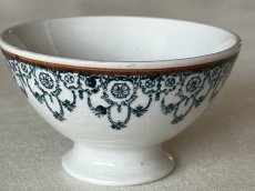 画像11: カフェオレボウル クレイユエモントロー プチボル グリーン お花のスワッグ柄 Aランク〖202503-36〗 (11)