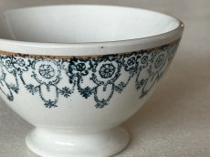 画像14: カフェオレボウル クレイユエモントロー プチボル グリーン お花のスワッグ柄 Aランク〖202503-36〗 (14)