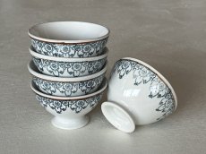 画像25: カフェオレボウル クレイユエモントロー プチボル グリーン お花のスワッグ柄 Aランク〖202503-36〗 (25)