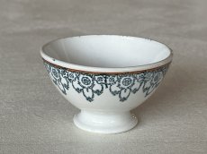 画像3: カフェオレボウル クレイユエモントロー プチボル グリーン お花のスワッグ柄 Bランク〖202503-37〗 (3)