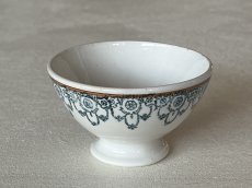 画像4: カフェオレボウル クレイユエモントロー プチボル グリーン お花のスワッグ柄 Bランク〖202503-37〗 (4)