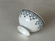 画像10: カフェオレボウル クレイユエモントロー プチボル グリーン お花のスワッグ柄 Bランク〖202503-37〗 (10)