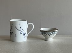 画像12: カフェオレボウル クレイユエモントロー プチボル グリーン お花のスワッグ柄 Bランク〖202503-37〗 (12)