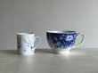 画像28: クレイユエモントロー ブルートランスファー お花柄 デジュネカップ 口径14cm〖202503-44〗 (28)