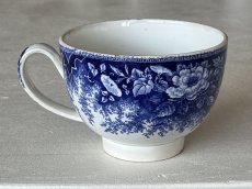 画像3: クレイユエモントロー ブルートランスファー お花柄 デジュネカップ 口径14cm〖202503-44〗 (3)