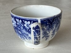 画像4: クレイユエモントロー ブルートランスファー お花柄 デジュネカップ 口径14cm〖202503-44〗 (4)