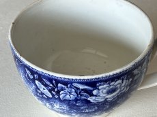 画像8: クレイユエモントロー ブルートランスファー お花柄 デジュネカップ 口径14cm〖202503-44〗 (8)