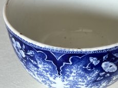 画像12: クレイユエモントロー ブルートランスファー お花柄 デジュネカップ 口径14cm〖202503-44〗 (12)