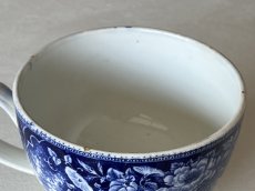 画像13: クレイユエモントロー ブルートランスファー お花柄 デジュネカップ 口径14cm〖202503-44〗 (13)