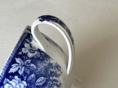 画像16: クレイユエモントロー ブルートランスファー お花柄 デジュネカップ 口径14cm〖202503-44〗 (16)