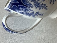 画像17: クレイユエモントロー ブルートランスファー お花柄 デジュネカップ 口径14cm〖202503-44〗 (17)